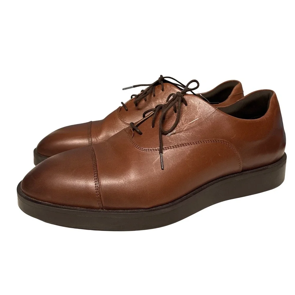 Wolf & Shepherd Crossover Victory Cap Toe Brown Leather Shoes Mens‎ 13 M
